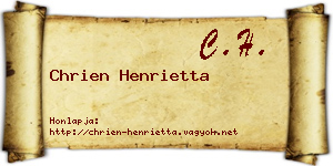 Chrien Henrietta névjegykártya