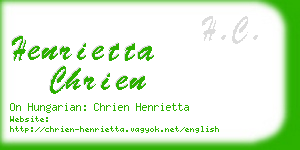 henrietta chrien business card